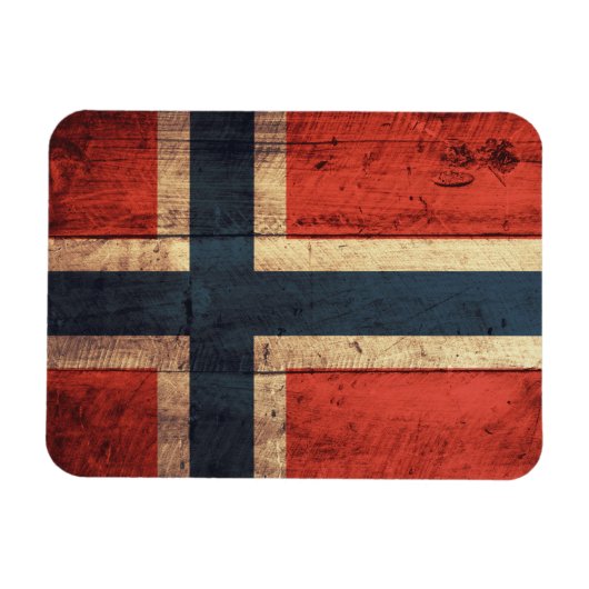 Wooden Norway vlag Magneet (Horizontaal)