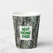 Wooden Old Pine Bark any Text Paper Cup Papieren Bekers (Voorkant)