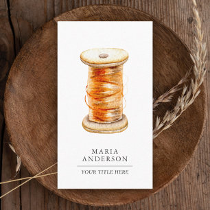  Wooden Oranje Thread Spool Tailor Visitekaartje