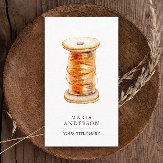  Wooden Oranje Thread Spool Tailor Visitekaartje