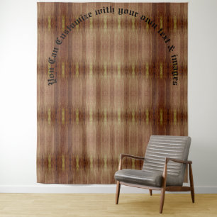 Wooden Patterned Tapestries Wandkleed