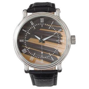 Wooden Piano Keys Horloge