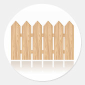 Wooden Picket Fence Ronde Sticker (Voorkant)