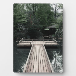 Wooden Pier framed by red Lanterns Fotoplaat