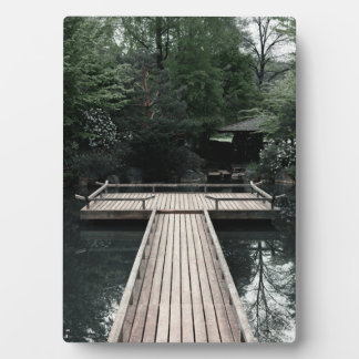 Wooden Pier framed by red Lanterns Fotoplaat