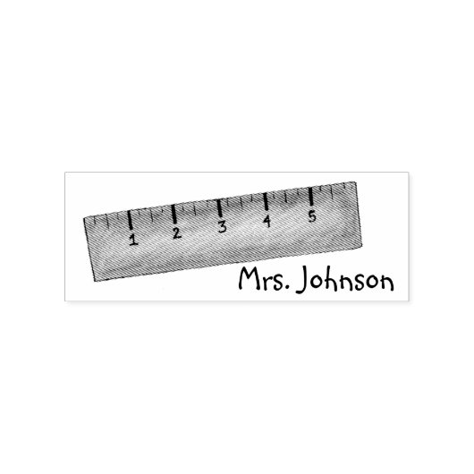 Wooden Ruler Personalized School Teacher Stamp Rubberstempel (Afrduk)