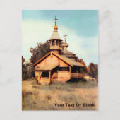 Wooden Russische kerk Feestdagenkaart (Voorkant)