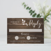 Wooden Rustic Reply Card RSVP Kaartje (Staand voorkant)