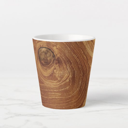 Wooden Rustic Teak Wood Textuur Hout Grain Foto Latte Mok (Voorkant)