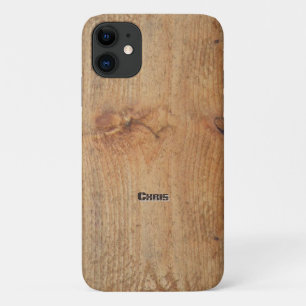 "Wooden" S5-Hoesje met jouw naam iPhone 11 Hoesje