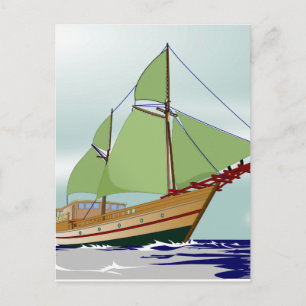 Wooden Sailboat Briefkaart