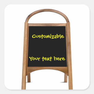Wooden Sandwich Board Vierkante Sticker