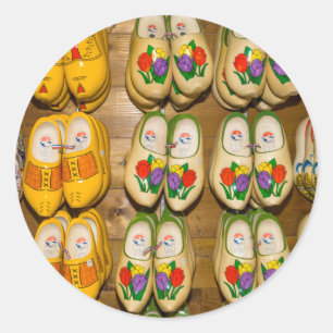 Wooden Shoes, Dutch Village Shop, Noordhuizen Ronde Sticker