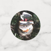 Wooden Snowman Ornament Confetti (Kleine voorkant)