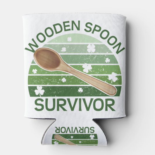 Wooden Spoon Survivor Funny St Paddys day Design Blikjeskoeler (Achterkant)