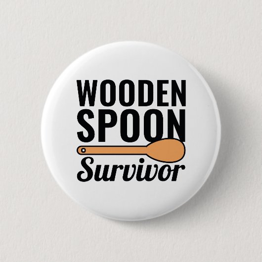 Wooden Spoon Survivor Ronde Button 5,7 Cm (Voorkant)