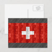 Wooden Swiss Flag Briefkaart (Voorkant / Achterkant)