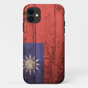 Wooden Taiwan vlag iPhone 11 Hoesje
