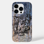 Wooden Tiger Blue Case-Mate iPhone Case (Achterkant)