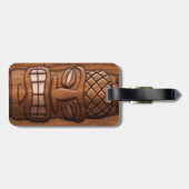 Wooden Tiki Mask Bagagelabel (Achterkant horizontaal)