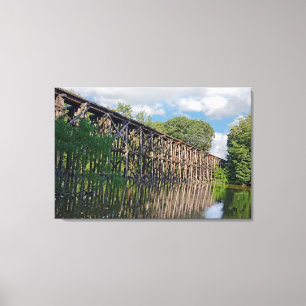 Wooden Train Trestle Canvas Afdruk