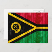 Wooden Vanuatan Flag Briefkaart (Voorkant / Achterkant)
