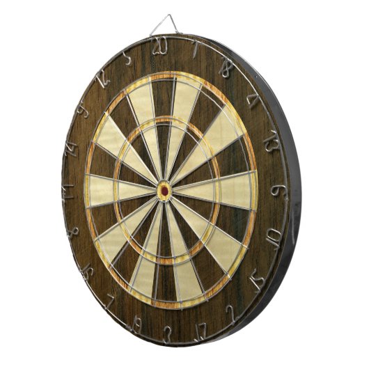 Wooden Veneer Dartboard Dartbord (Voorkant Rechts)