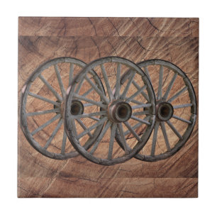 Wooden Wagon Wheels Tegeltje