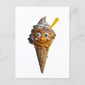 Wooden wall painting with ice cream design. briefkaart