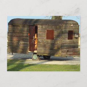 Wooden WOOD Carvan Trailer Briefkaarten