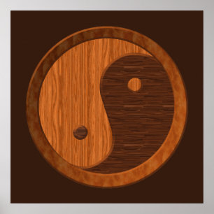Wooden Yin Yang Poster