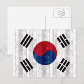 Wooden Zuid-Koreaanse vlag Briefkaart (Voorkant / Achterkant)