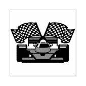 Woodenstempel raceauto 	rubberstempel (Afrduk)
