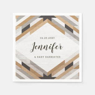 Woodgrain Collage Neutraal Custom Party Servet