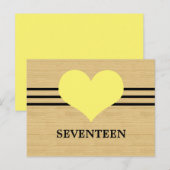 Woodgrain Mod Heart Numéro de table Carte postale, (Devant / Derrière)
