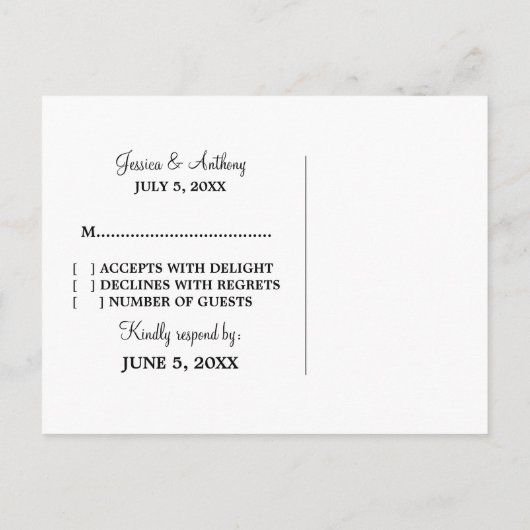 Woodgrain Mod Heart RSVP Briefkaart, rood Uitnodiging Briefkaart (Achterkant)