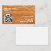 Woodgrain Oak Style Seven Line Custom QR Code Visitekaartje (Voorkant / Achterkant)