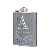 Woodgrain Rustic Light Grey  Monogram Heupfles (Links)