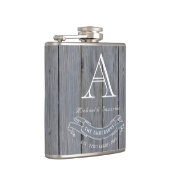 Woodgrain Rustic Light Grey  Monogram Heupfles (Rechts)