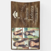 Woodgrain Rustic Wood Photo Template Afstuderen Spandoek (Verticaal)