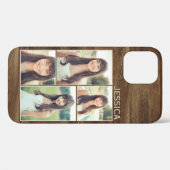 Woodgrain Rustic Wood Selfie Foto Collage Case-Mate iPhone Case (Achterkant (horizontaal))