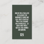 Woodgrain Stag en Doe Ticket (Achterkant)