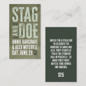 Woodgrain Stag en Doe Ticket (Voorkant / Achterkant)
