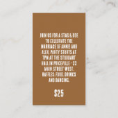 Woodgrain Stag en Doe Ticket (Achterkant)