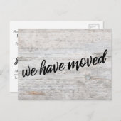 Woodgrain We hebben Verandering van Adres verplaat Briefkaart (Voorkant / Achterkant)