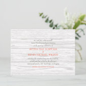 Woodgrain Wedding Invitation Kaart (Staand voorkant)