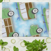 Woodie Surfin Wagon Pattern Theedoek (Gevouwen)