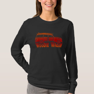 Woodie Wagon Retro Cool Klassieke Houten Auto T-sh T-shirt