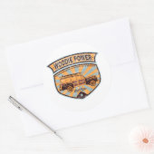 Woodie Wagon Ronde Sticker (Envelop)