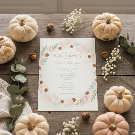 Woodland Acorn Baby Shower Invitation Kaart